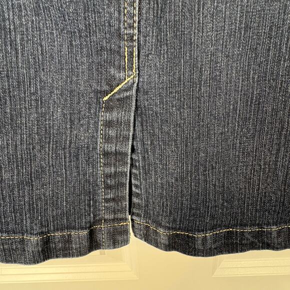 Yuva Dark Wash Mid Length Denim Skirt Vintage Y2K Streetwear Women's Size Medium - Picture 5 of 9
